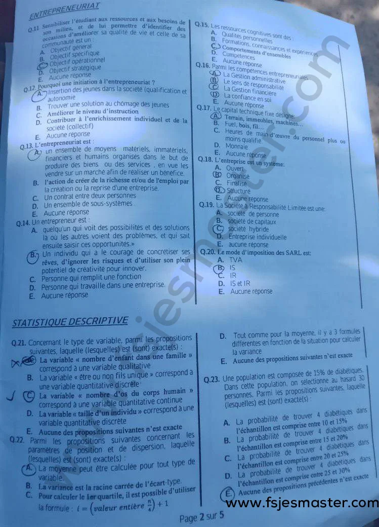 Extrait scanné — FEG Béni Mellal 2022